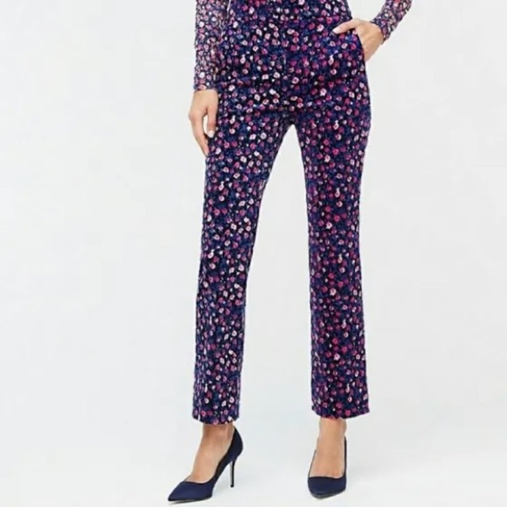 NWT J Crew floral kick out cord pant size 6 corduroy flare floral pants